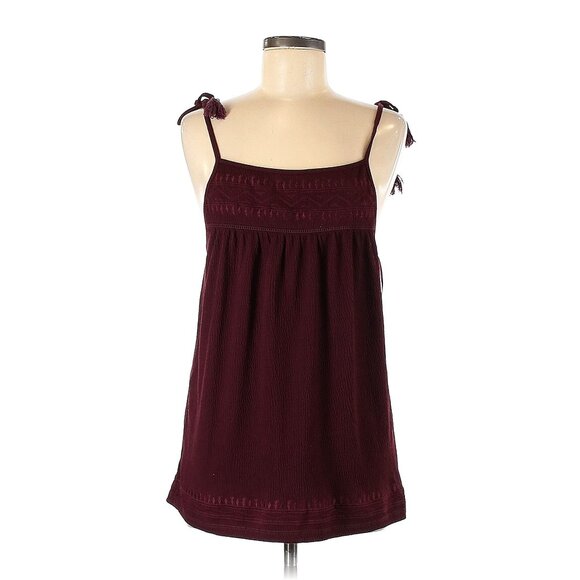 Neiman Marcus Burgundy Spaghetti Strap Flowy Summer Shirt Size Medium - Picture 1 of 2